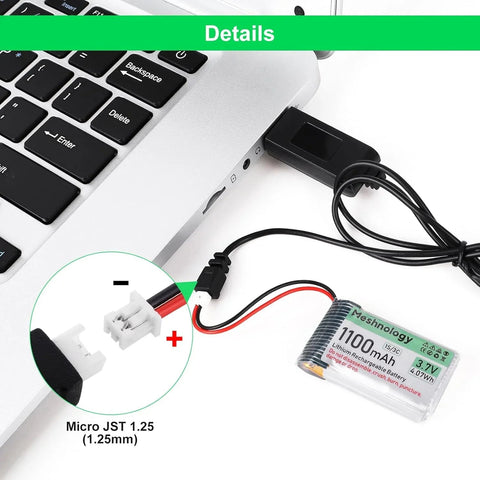 1,100mAh Slim Cell Compact 3.7V 1S LiPo with built-in protection board — ideal for wearables and small electronics 1 PCS wireless device