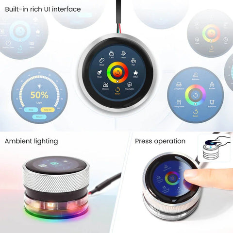 1.28/ 2.1 inch ESP32 Rotary Display Round Knob with Touch Screen compatible with Arduino 2.1" 480×480 wireless device