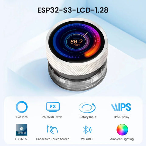 1.28/ 2.1 inch ESP32 Rotary Display Round Knob with Touch Screen compatible with Arduino 2.1" 480×480 wireless device