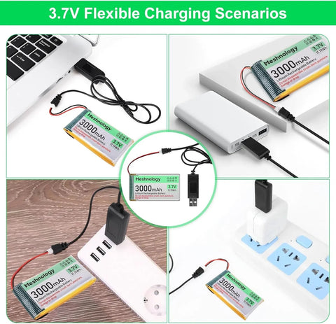 3 000mAh 3.7V LiPo Battery with Balanced Capacity for Makers and Portable IoT Devices, Projects 1 Pack For N32/N33/N35/N39 wireless device