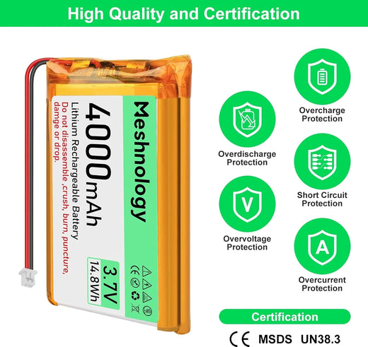 4,000mAh Dev Power USB-rechargeable 3.7V LiPo — plug-and-play for Arduino, ESP32, and lightweight drones