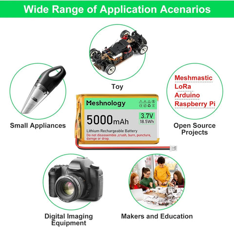 5,000mAh Pro Pack High-capacity 3.7V LiPo with USB charging — built for drones, RC models, and IoT deployments 1 Pack wireless device