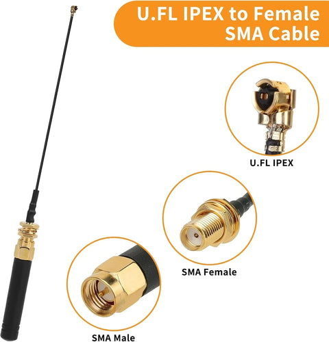 6PCS 915/868MHz 2dBi LoRa Antennas with U.FL to SMA for ESP32 IoT (15cm) 915MHz wireless device