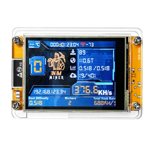 NMMiner CYD – ESP32 BTC 2.8 inch TFT LCD Display 377 kH/s Solo Lottery Miner