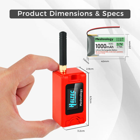 Meshnology N30 ESP32 LoRa V3 Pre-built Meshtastic Text Radio for Long Range LoRa N30 Only Case - Red (2 PCS) wireless device