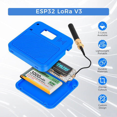 Meshnology—N32 - ESP32 LoRa V3 Dev Kit, Meshtastic Node Kit for LoRaWAN, IoT, Arduino Blue wireless device