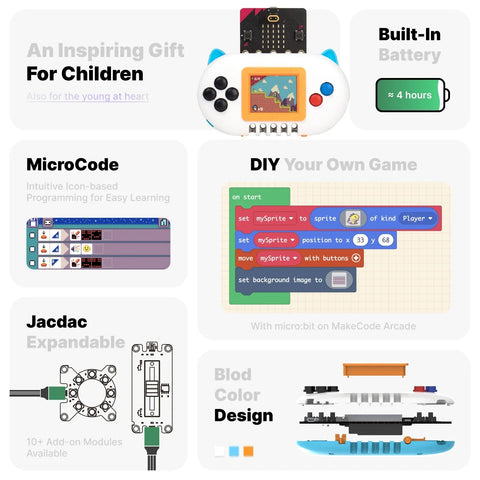 Meshnology Newbit Arcade Shield Expansion for BBC Microbit V2-Game Development & STEM Education Microbit Not Included wireless device