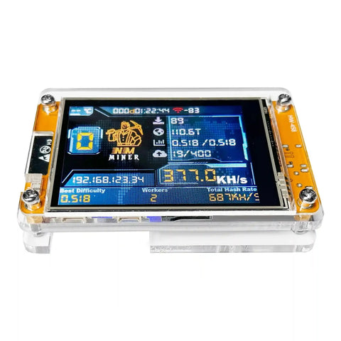 NMMiner CYD – ESP32 BTC 2.8 inch TFT LCD Display 377 kH/s Solo Lottery Miner wireless device