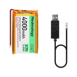 4,000mAh Dev Power USB-rechargeable 3.7V LiPo — plug-and-play for Arduino, ESP32, and lightweight drones