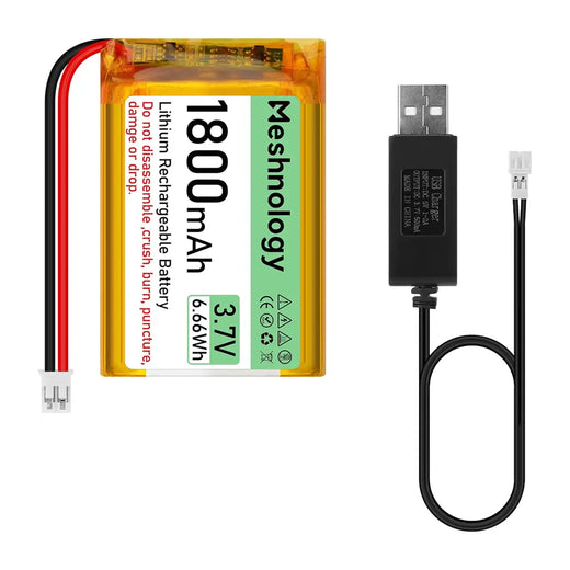 1,800mAh Plus Cell 3.7V 103450 LiPo with PH2.0 connector — plug-and-play power for AK19007, RAK4631, and compact IoT modules