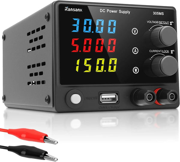 18W USB Fast Charging Variable Adjustable Lab Bench DC 30V 5A Power Supply with 4-digit LED Display wireless device