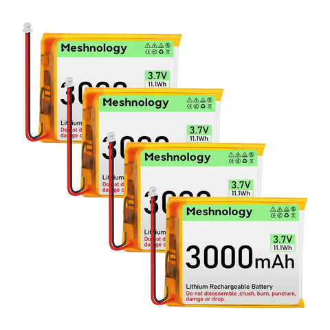 3 000mAh 3.7V LiPo Battery with Balanced Capacity for Makers and Portable IoT Devices, Projects 4 Pack For N37(No cable) wireless device