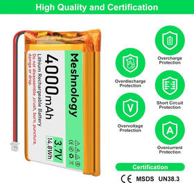 4,000mAh Dev Power USB-rechargeable 3.7V LiPo — plug-and-play for Arduino, ESP32, and lightweight drones