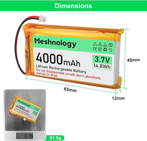4,000mAh Dev Power USB-rechargeable 3.7V LiPo — plug-and-play for Arduino, ESP32, and lightweight drones 1 Pack wireless device