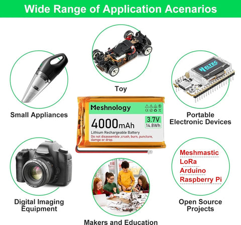 4,000mAh Dev Power USB-rechargeable 3.7V LiPo — plug-and-play for Arduino, ESP32, and lightweight drones 1 Pack wireless device