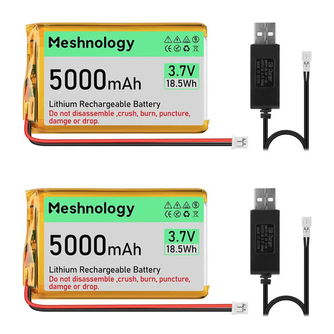 5,000mAh Pro Pack High-capacity 3.7V LiPo with USB charging — built for drones, RC models, and IoT deployments 2 Pack wireless device