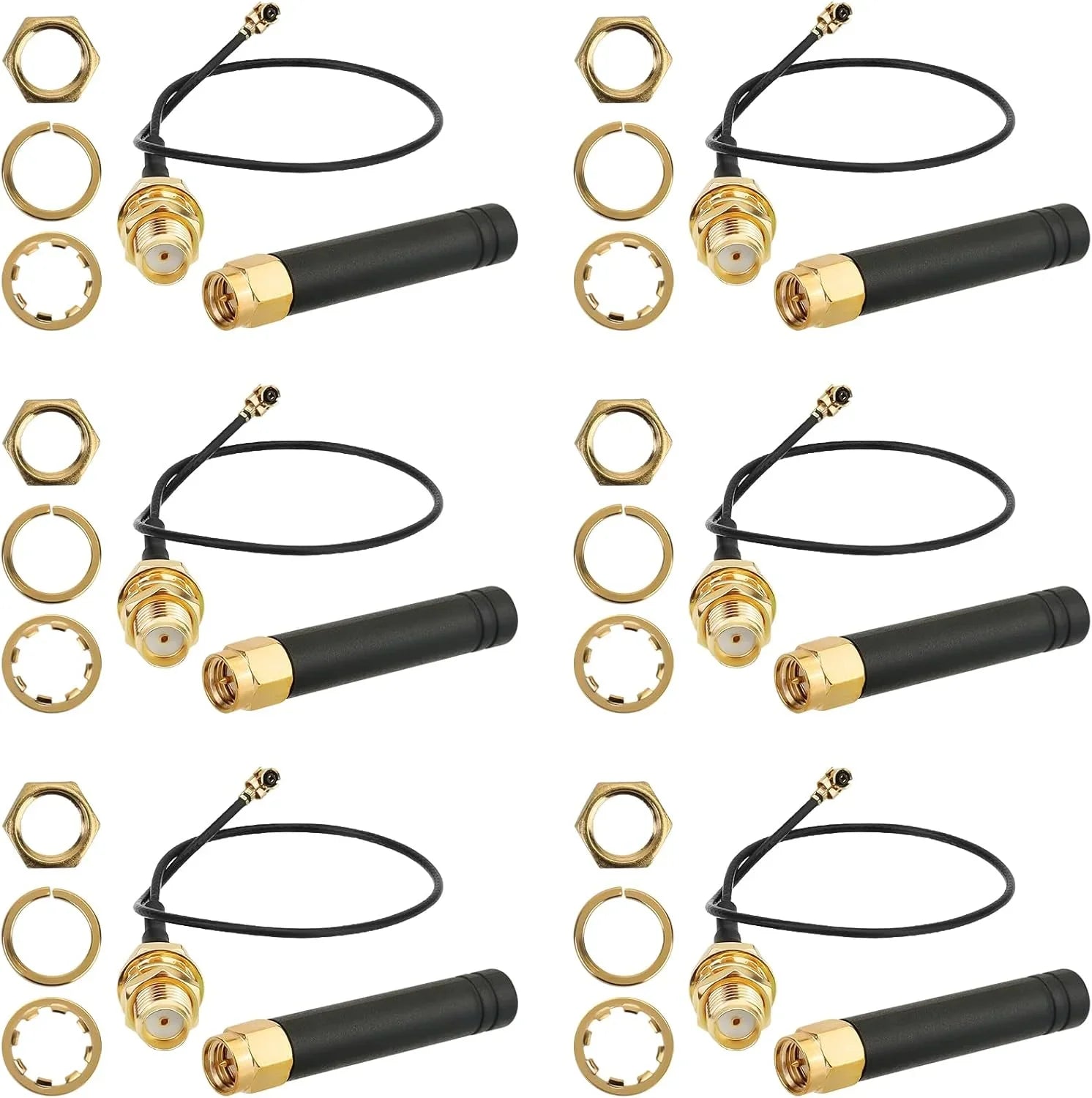 6PCS 915/868MHz 2dBi LoRa Antennas with U.FL to SMA for ESP32 IoT (15cm)
