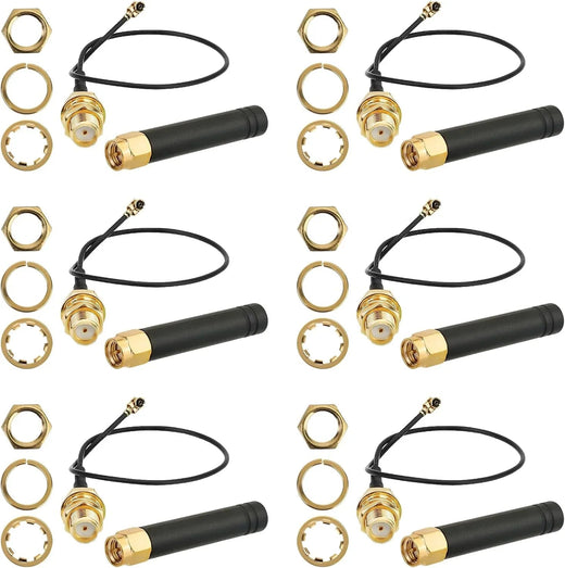6PCS 915/868MHz 2dBi LoRa Antennas with U.FL to SMA for ESP32 IoT (15cm) 915MHz wireless device