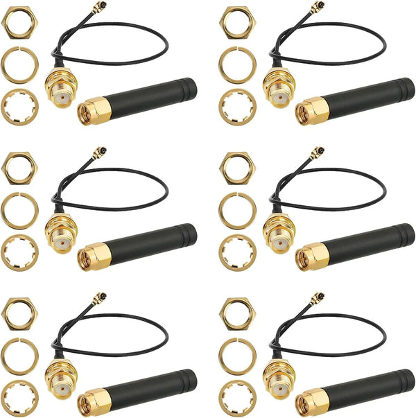 6PCS 915/868MHz 2dBi LoRa Antennas with U.FL to SMA for ESP32 IoT (15cm) 915MHz wireless device