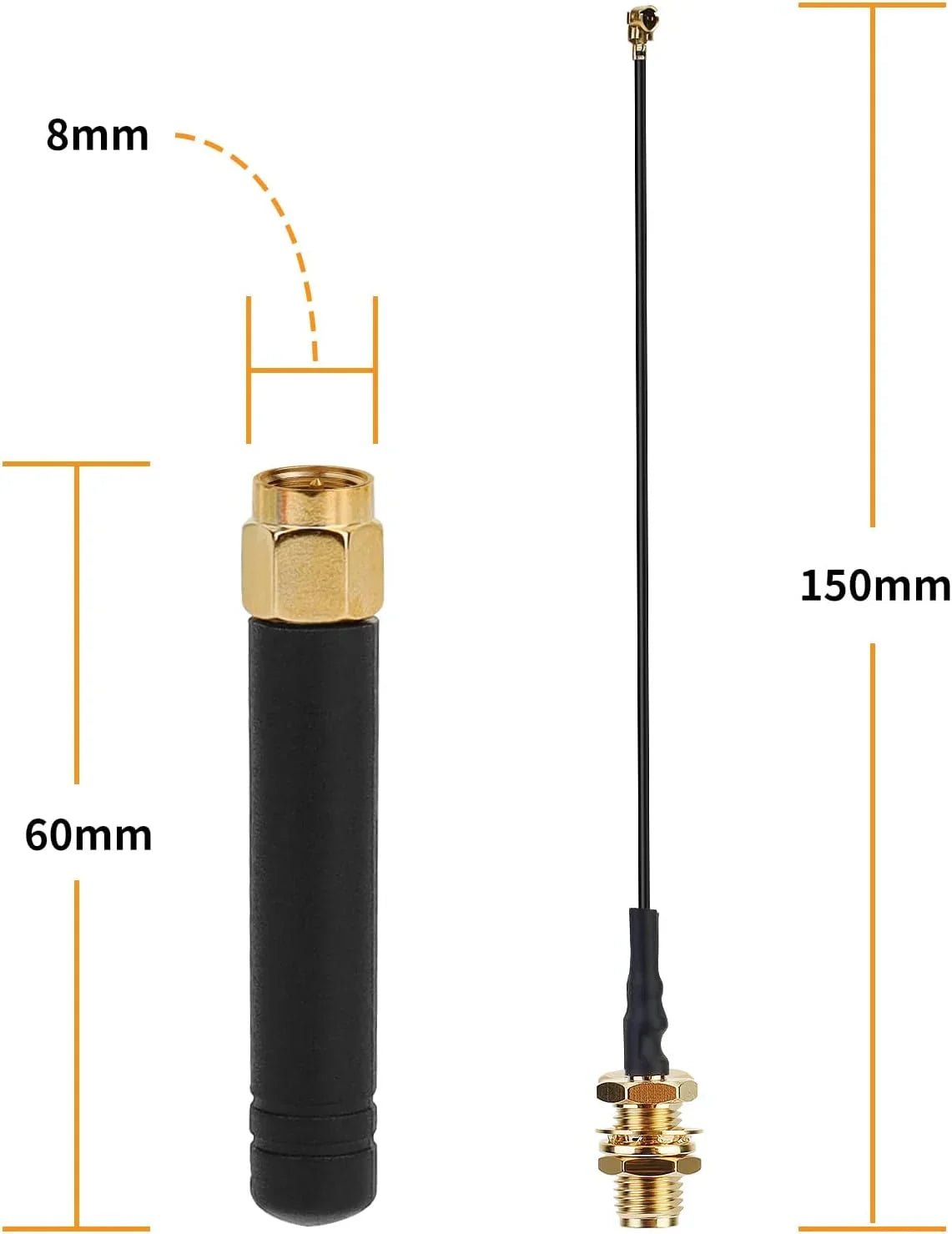 6PCS 915/868MHz 2dBi LoRa Antennas with U.FL to SMA for ESP32 IoT (15cm) 915MHz wireless device