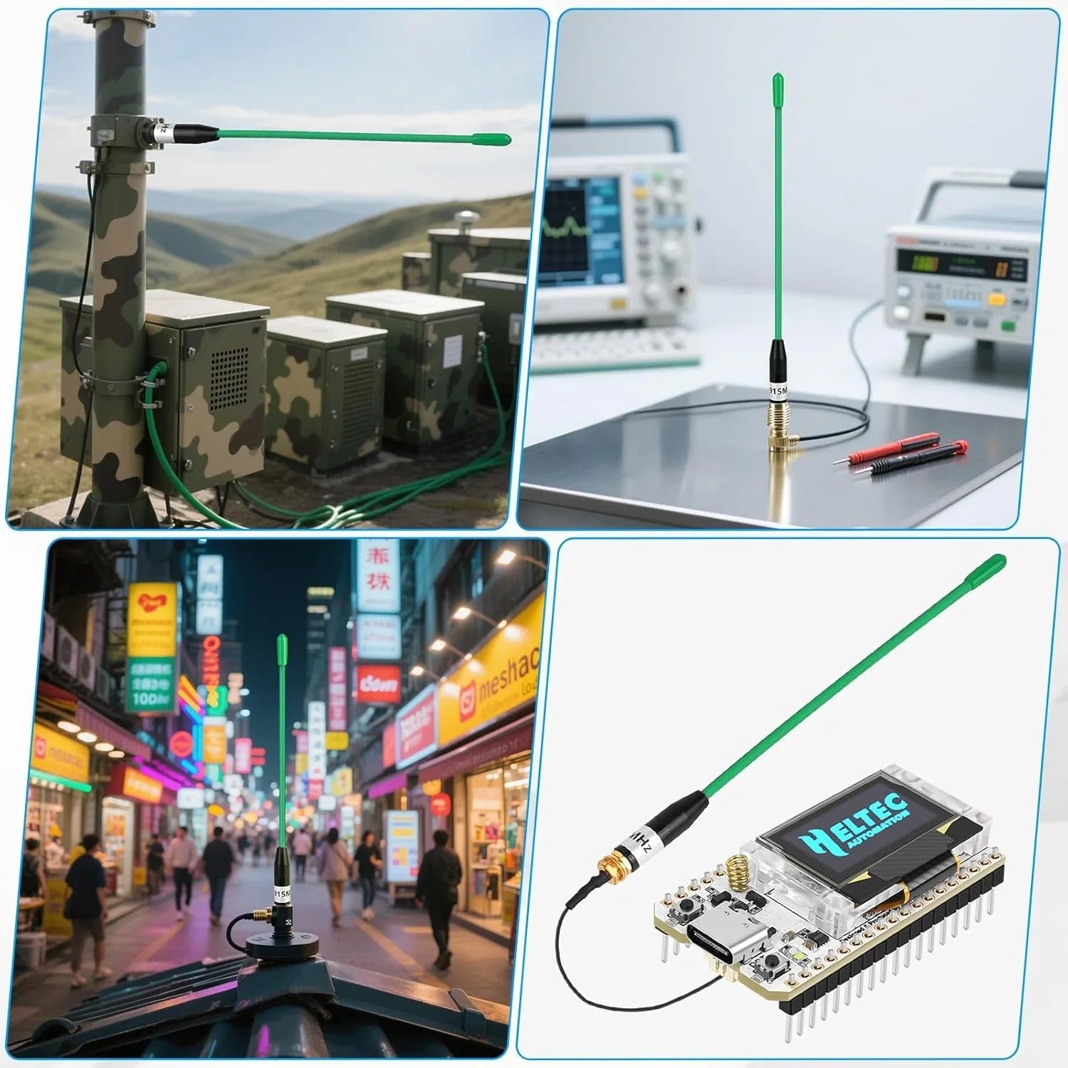 868-928MHz OMNI LoRa Antennas, 900MHz Radio Antenna for Meshtastic & LoRa Green wireless device