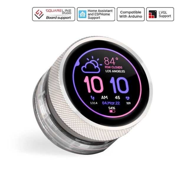 CrowPanel 1.28"/2.1" HMI ESP32 Rotary Display – 240×240/480×480 IPS Round Touch Knob Screen