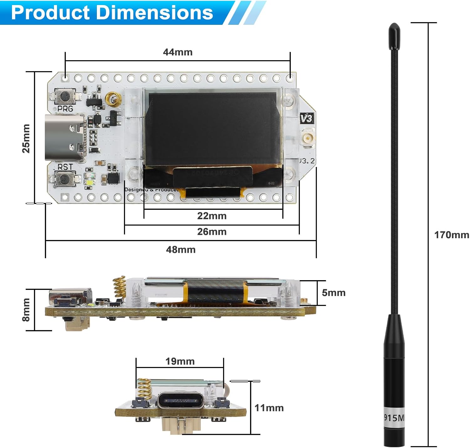 Confezione Da 2 Schede ESP32 LoRa V3 Batteria 1100 MAh Custodia Confezione Da 2 Schede ESP32 LoRa V3 Batteria 1100 MAh Custodia