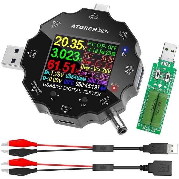 USB-C Power Meter 3.6-32V, 0-5A with Load Testing & Protection - Meshnology