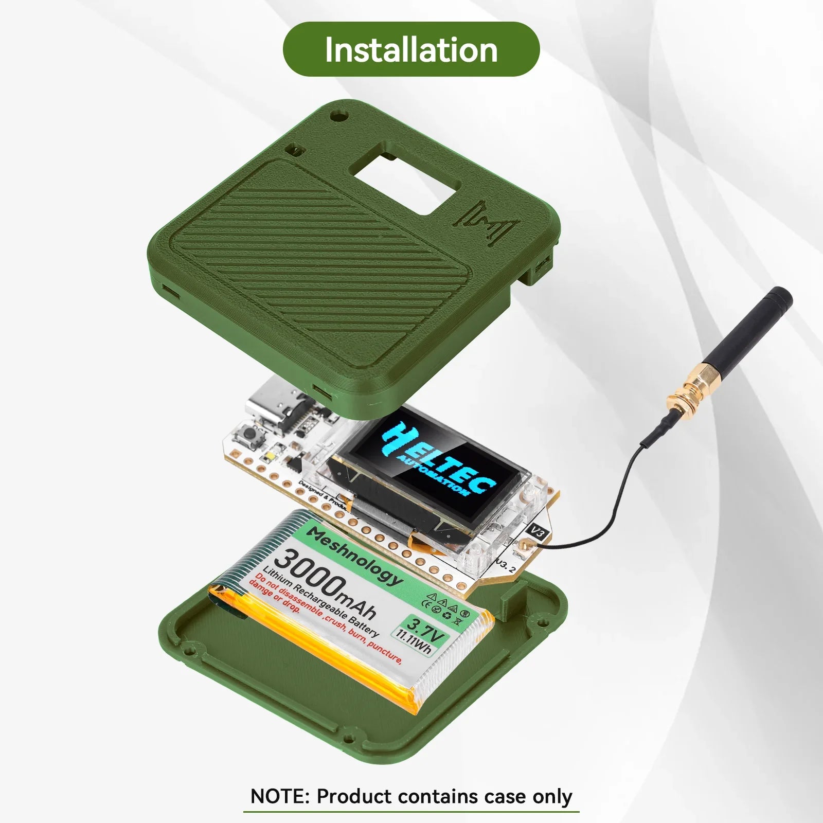 Lora Module Casing N32 Case - Heltec ESP32 Board for LoRa V3 - Custom Meshtastic Shell wi ...