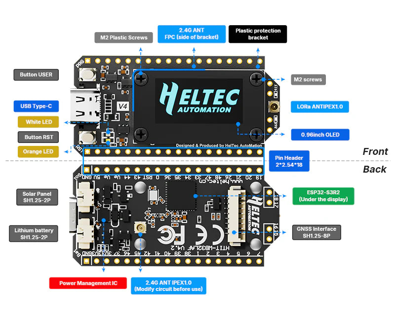 Heltec WiFi LoRa 32 V4 ESP32-S3 IoT Development Board, Meshtastic Compatible 1