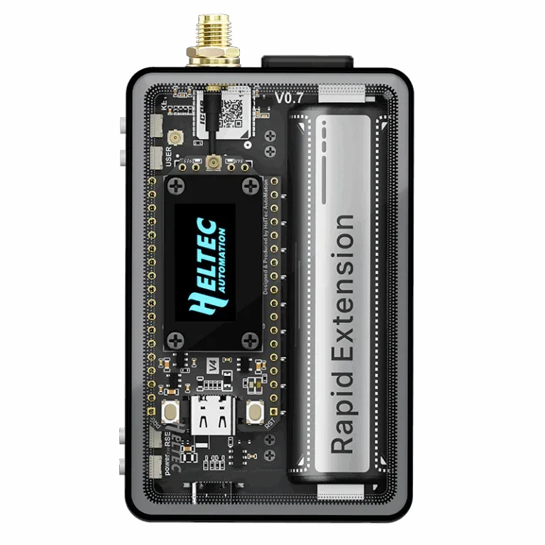 Heltec WiFi LoRa 32 V4 expansion kit with OLED display and Rapid Extension battery slot