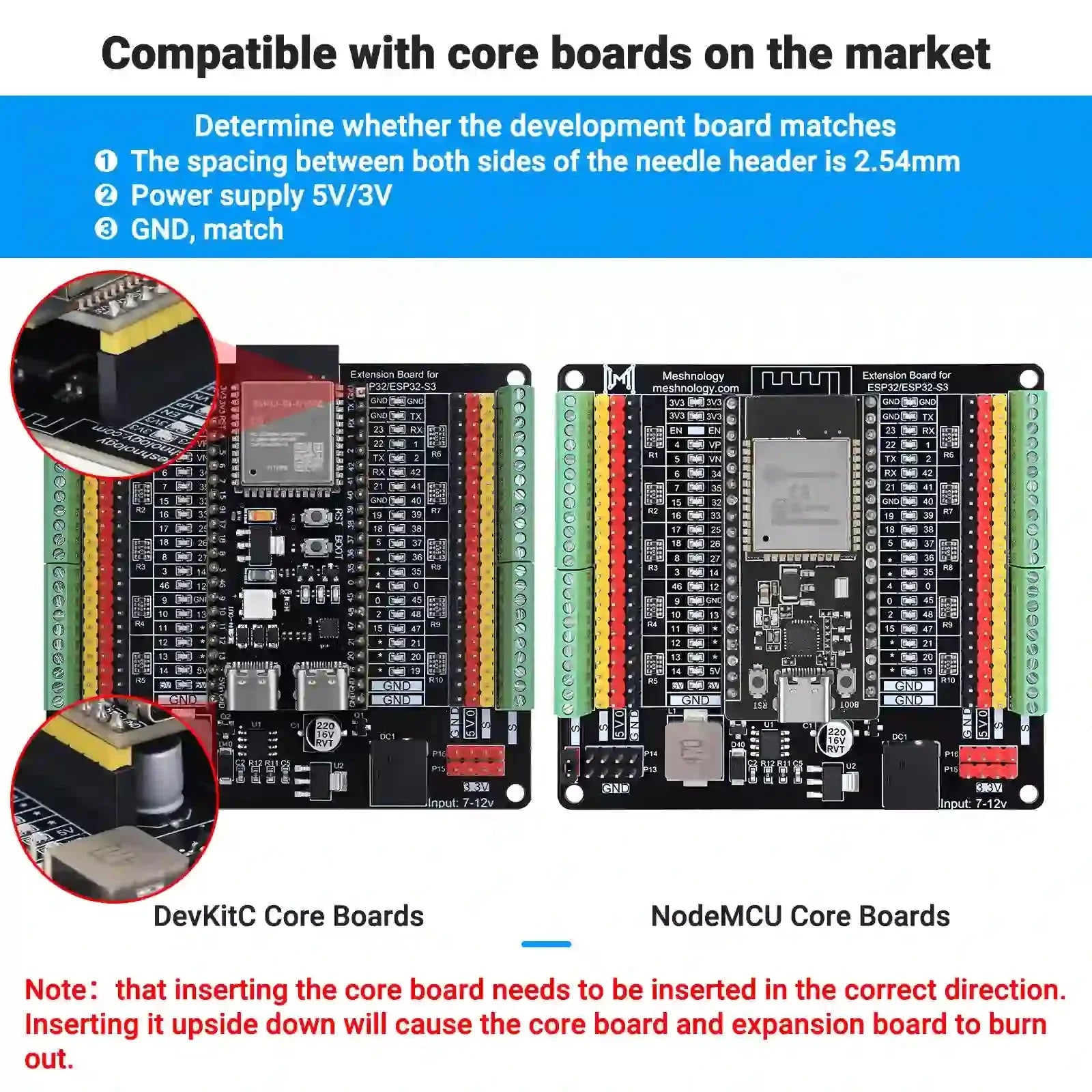 Meshnology N40 - ESP32 Expansion Board for ESP32/ESP32-S3 Core Modules
