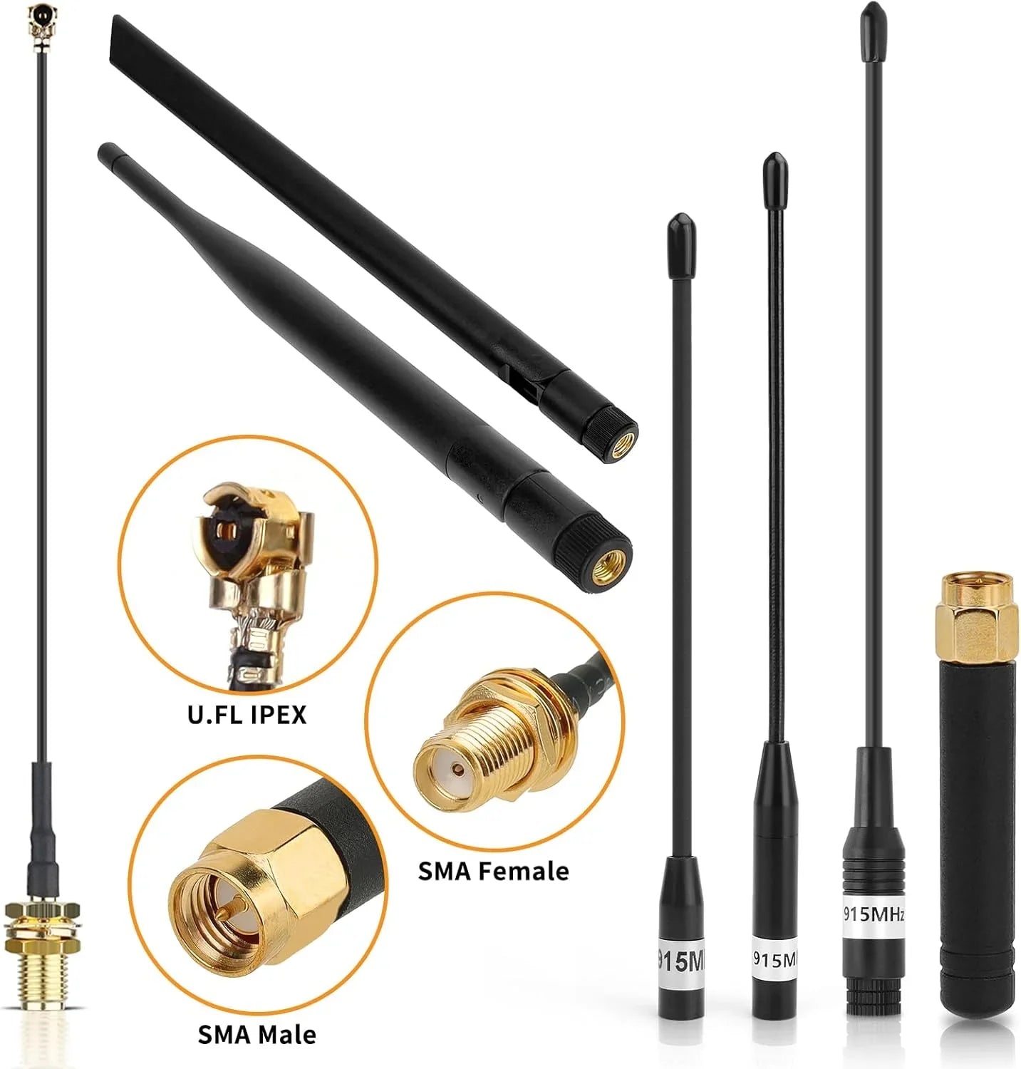 Meshnology 915MHz LoRa Antenna & SMA to U.FL Cable-High Performance, Durable, Long Range for Meshtastic & IoT Applications