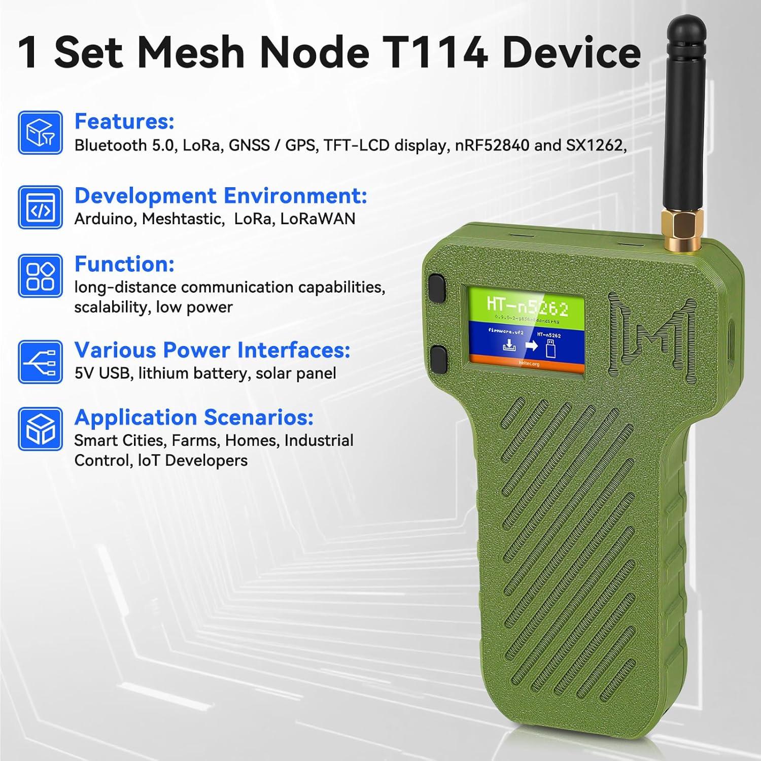 N36 - Mesh Kit: nRF52840 LoRa Node with - 863~928MHz Antenna GPS, TFT ...