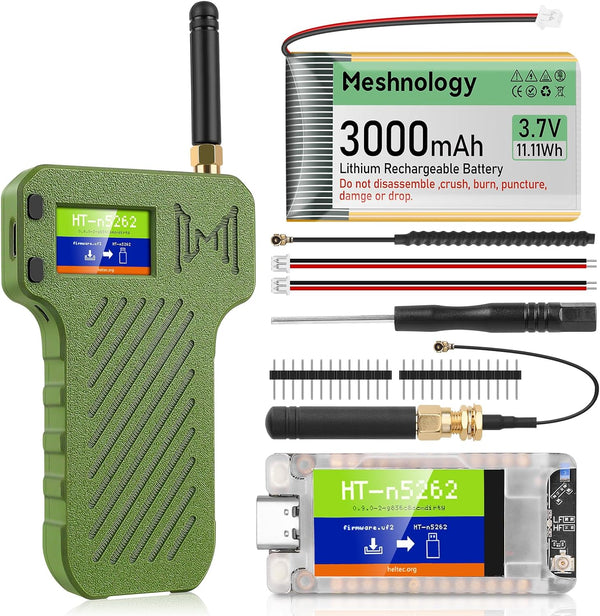 N36 - Mesh Kit: nRF52840 LoRa Node with - 863~928MHz Antenna GPS, TFT, Battery, 3D-Printed Case for Meshtastic IoT