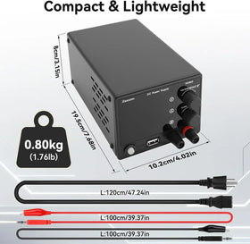 18W USB Fast Charging Variable Adjustable Lab Bench DC 30V 5A Power Supply with 4-digit LED Display