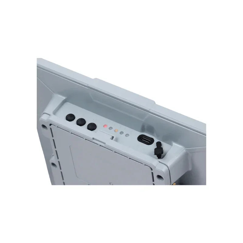 Close-up of SenseCAP P1 solar LoRa node with GPS, USB-C port, mesh networking device