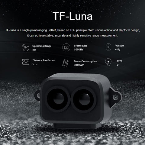 Benewake TF-Luna 0.2 to 8M LiDAR Range Finder - for Arduino & Pixhawk wireless device