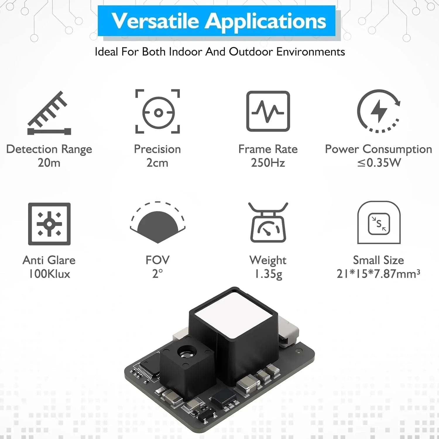 Benewake TFS20-L LiDAR Sensor, Long Range Distance LiDAR Sensor for Drone & Robots wireless device