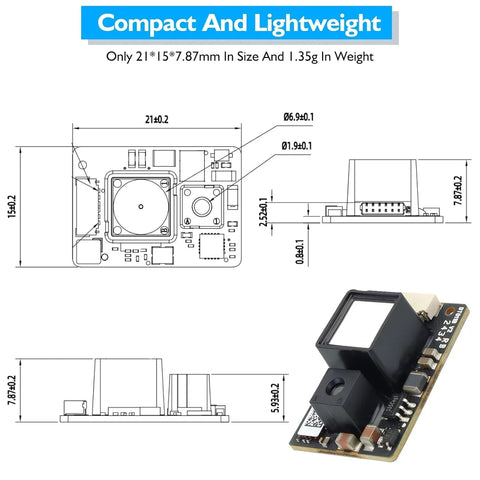 Benewake TFS20-L LiDAR Sensor, Long Range Distance LiDAR Sensor for Drone & Robots wireless device