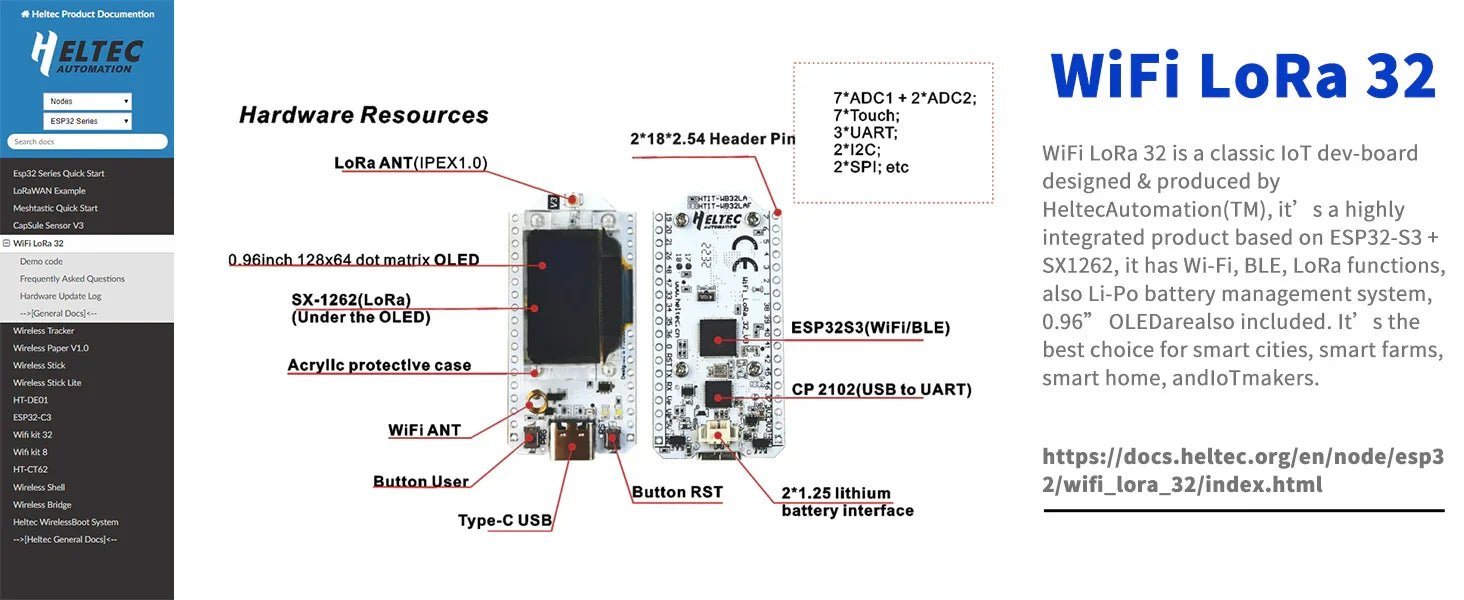ESP32 LoRa V3 Board Kit with 4000mAh Battery, USB Charger & 915MHz Antenna for Meshtastic 1 Set wireless device