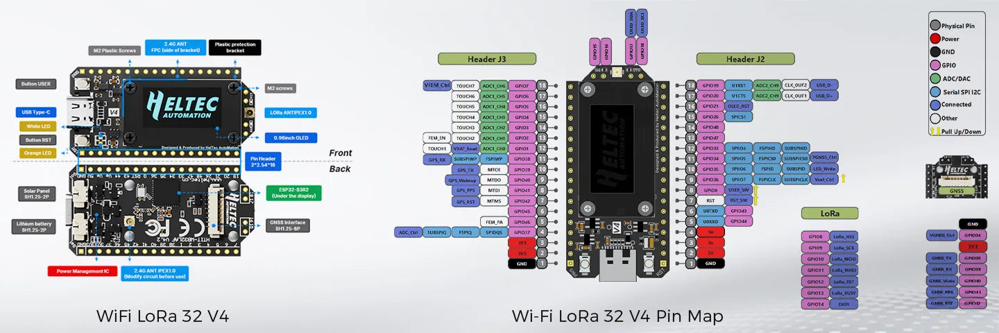 Heltec WiFi LoRa 32 V4 ESP32-S3 SX1262 Meshtastic Compatible IoT Development Board 1