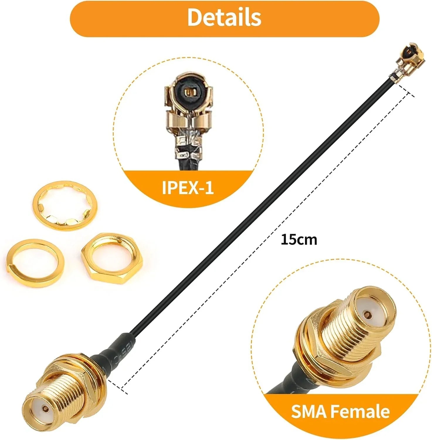 Meshnology 915MHz LoRa Antenna & SMA to U.FL Cable-High Performance, Durable, Long Range for Meshtastic & IoT Applications 20CM-2 Pack wireless device