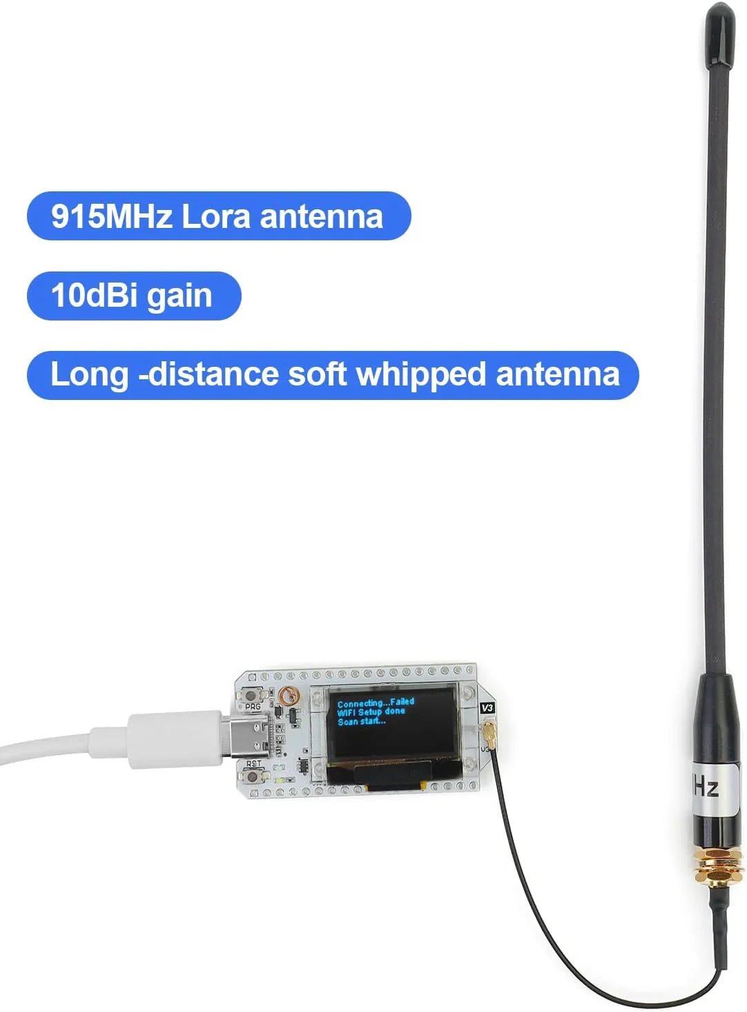 Meshnology 915MHz LoRa Antenna & SMA to U.FL Cable-High Performance, Durable, Long Range for Meshtastic & IoT Applications 20CM-2 Pack wireless device