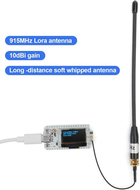 Meshnology 915MHz LoRa Antenna & SMA to U.FL Cable-High Performance, Durable, Long Range for Meshtastic & IoT Applications 20CM-2 Pack wireless device