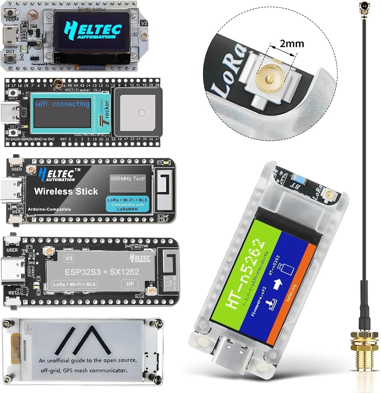 Meshnology 915MHz LoRa Antenna & SMA to U.FL Cable-High Performance, Durable, Long Range for Meshtastic & IoT Applications Pigtail Coaxial Cable-10PCS wireless device
