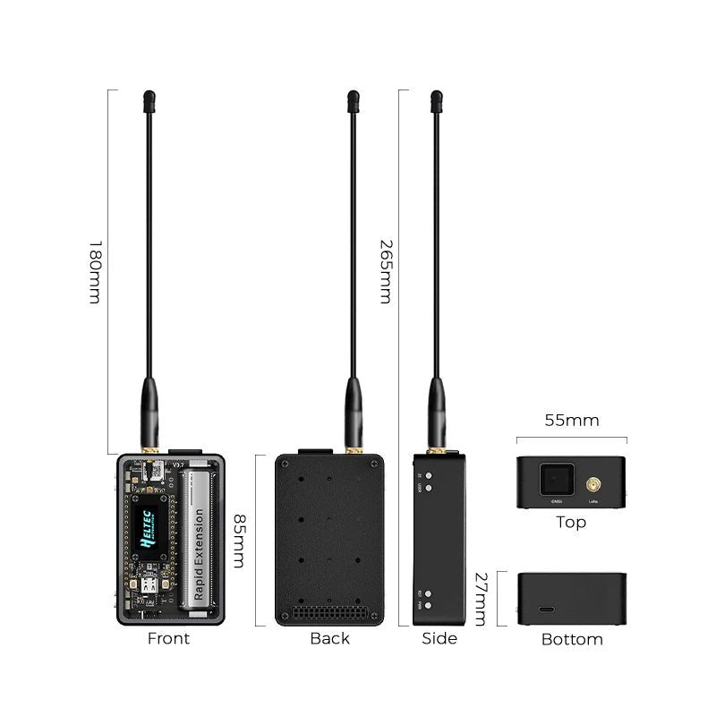 Meshnology Heltec WiFi LoRa 32 V4 Expansion Kits, Modular Meshtastic and IoT Dev Kit Tempered Glass wireless device