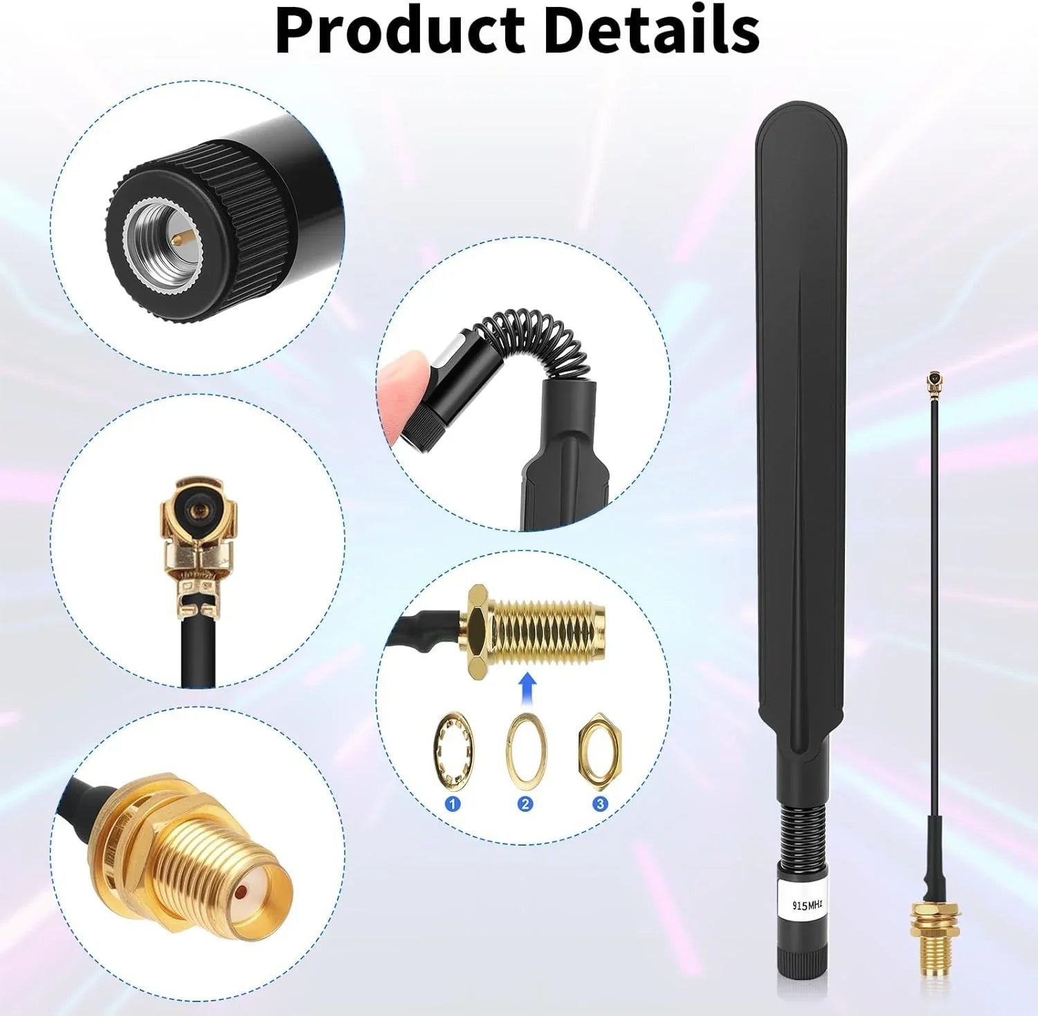 Meshnology Meshtastic 915MHz 10dBi LoRa Antenna with SMA Male Connector 2 Pcs wireless device