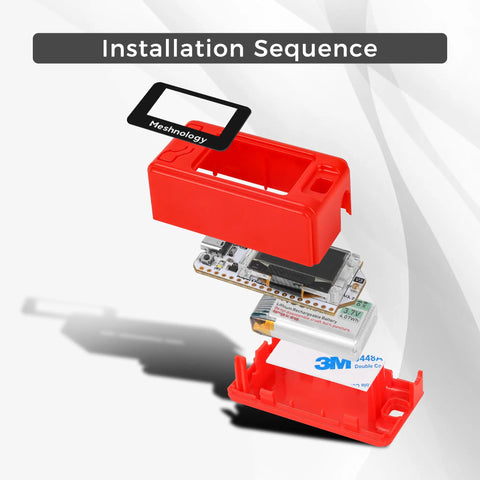 Meshnology N30 ESP32 LoRa V3 Pre-built Meshtastic Text Radio for Long Range LoRa N30 Only Case - Red (2 PCS) wireless device