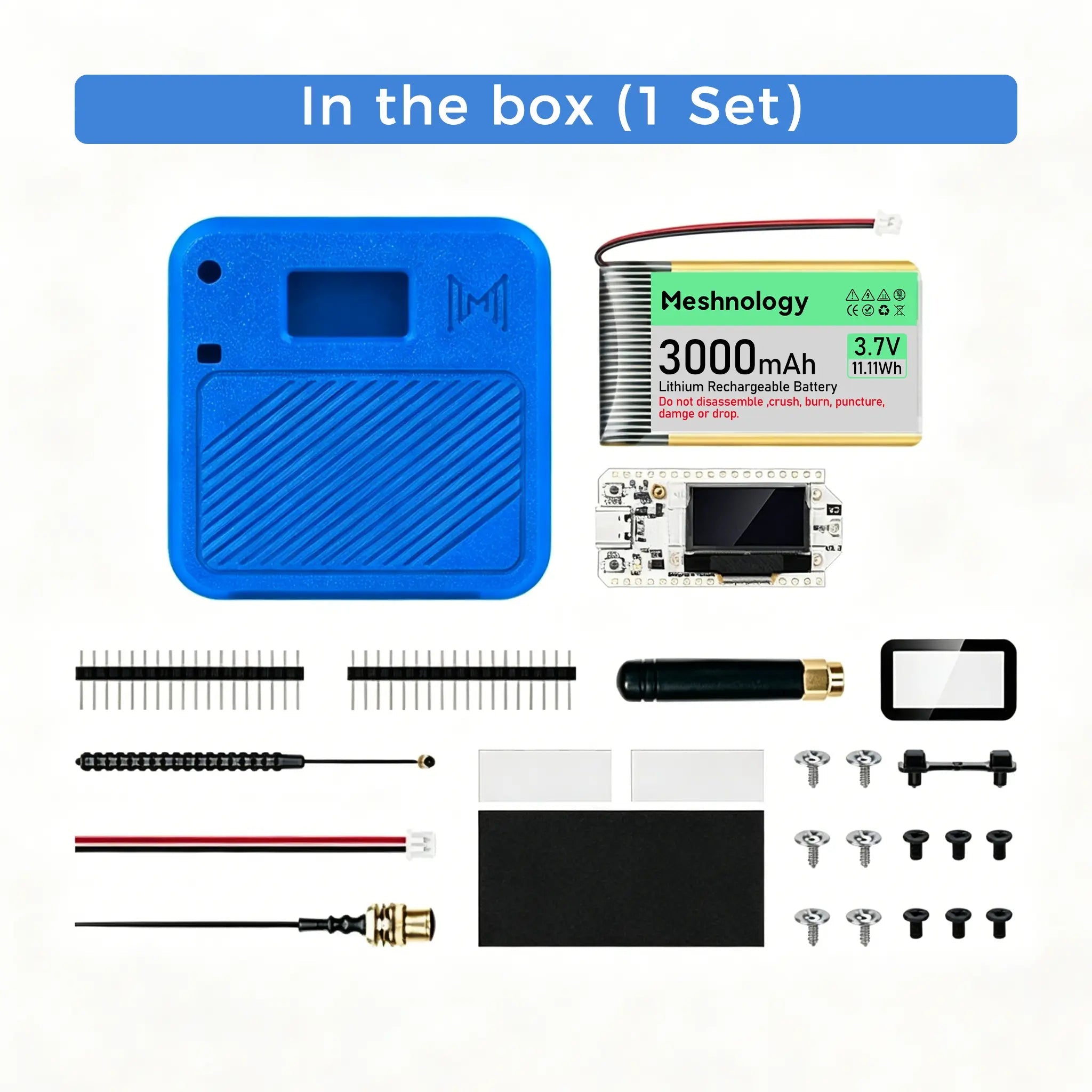 Meshnology—N32 - ESP32 LoRa V3 Dev Kit, Meshtastic Node Kit for LoRaWAN, IoT, Arduino Blue wireless device